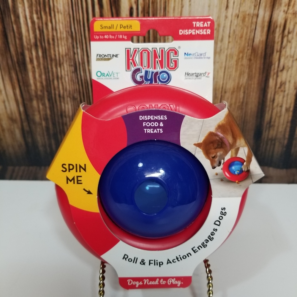 NEW Kong Gyro Treat Dispenser Small/Petite Interactive Dog Puzzle Toy